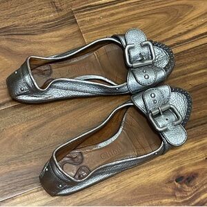 Chloé silver leather flat loafer